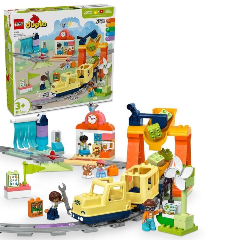 Image of Lego Duplo Grande Treno Interattivo della Comunità, Giocattolo Educativo con Luci per Bambini dai 3 Anni in su cod079