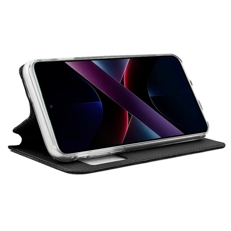 Custodia Portafoglio Per Xiaomi Poco X7 Pro Con Penna Touch – EasyShow, Goffratura Farfalla, Magnetica Con Slot Carte (Nero) - 2