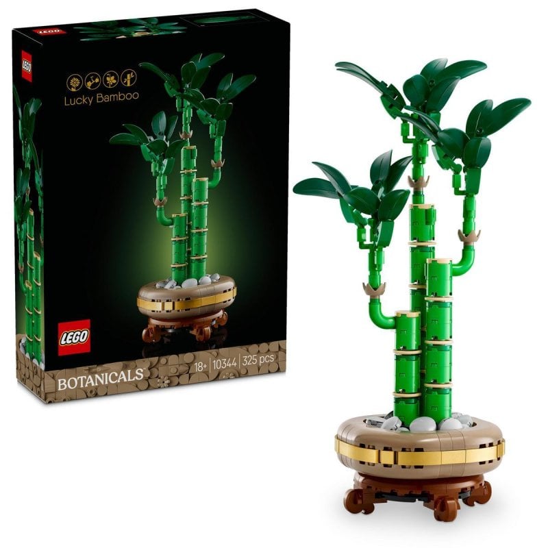 Image of Lego Botanicals Lucky Bamboo, pianta artificiale e decorazione per la casa per adulti cod079