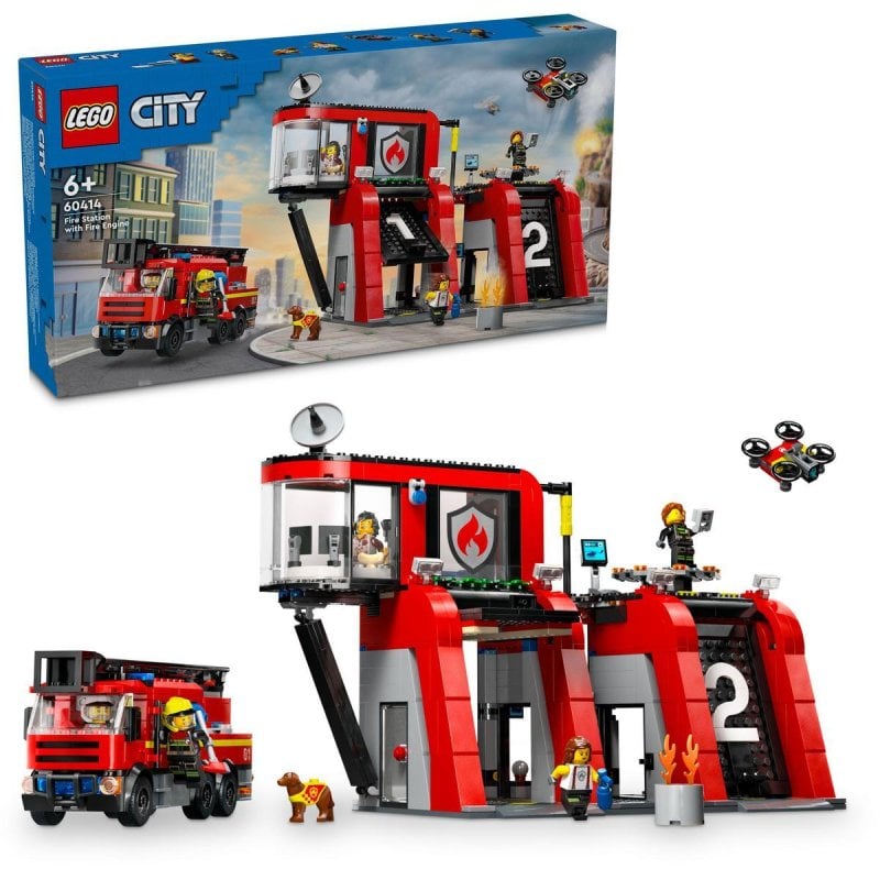 Image of Caserma dei pompieri Lego® con camion dei pompieri cod079