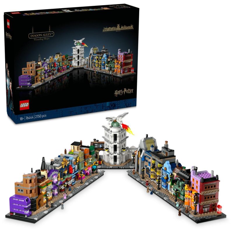 Image of Lego Harry Potter Diagon Alley: Modello con 12 personaggi e autobus per adulti 76444 cod079