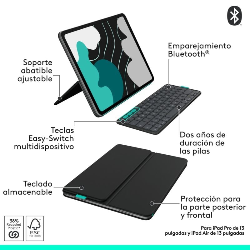 Custodia Tastiera Bluetooth Fintie Per IPad Air 11″ M3 (2025) / M2 (2024) / 5a / 4a Gen – Retroilluminata