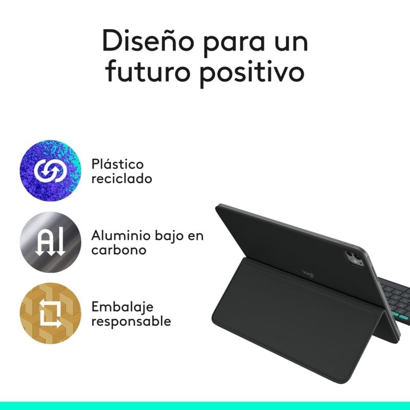Capa com teclado Logitech Flip Folio para iPad Pro (M4