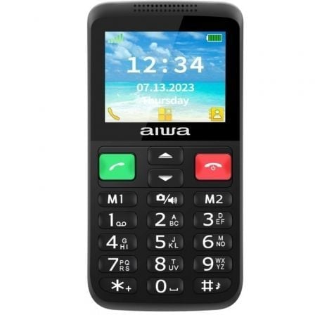 Image of Telefono cellulare AIWA FPH-S200-4G Dual SIM, 4G LTE, schermo da 2,4", pulsante SOS, nero cod079
