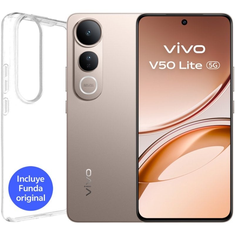 Image of Smartphone Vivo V50 Lite 8GB 256GB 5G Oro Titanium 6.77″ AMOLED Batteria 6500mAh cod079