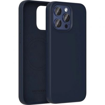 Image of Custodia in silicone MagSafe Vention KUDL0-30 blu notte compatibile con iPhone 13 Pro cod079