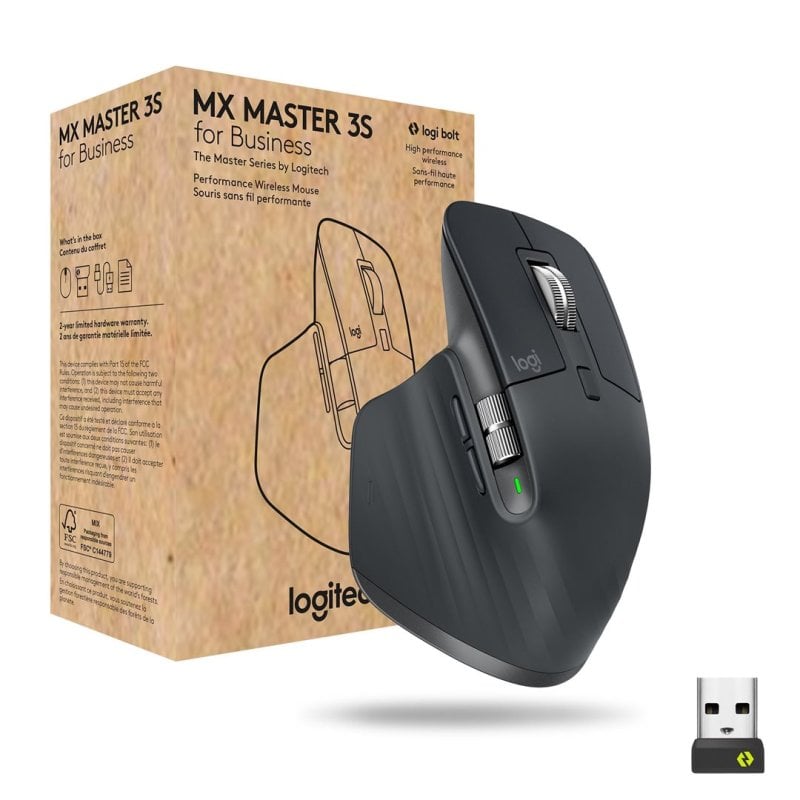 Image of Mouse wireless Logitech Mx Master 3s con tecnologia Darkfield per la massima precisione. 7 pulsanti programmabili, connettività Bluetooth e batteria ricaricabile. cod079
