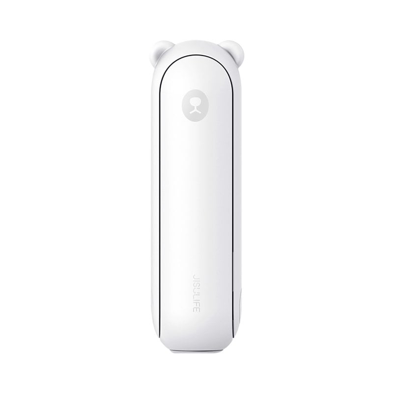 Ventilador portátil JisuLife Life8 Plus 4500mAh branco com 3 velocidades e carregador portátil com lanterna