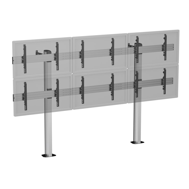 Image of Supporto per videowall Kimex 031-2601K3 6x 45-50″ VESA regolabile 300 kg Grigio/Nero cod079