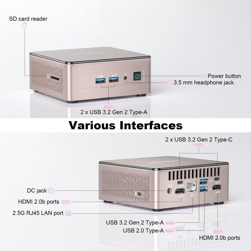 Mini PC GEEKOM A5 AMD Ryzen 5 7430U/16GB/512GB SSD/Radeon Vega 8
