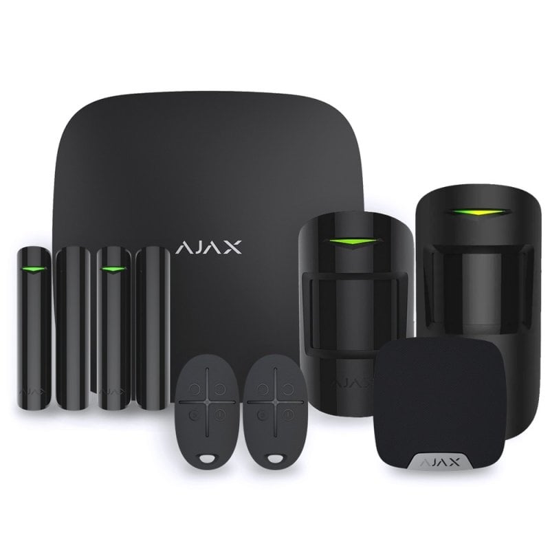 Image of Kit centrale di allarme Ajax Hub 2 con rilevatori MotionCam, HomeSiren, SpaceControl e DoorProtect, portata 2000 m cod079