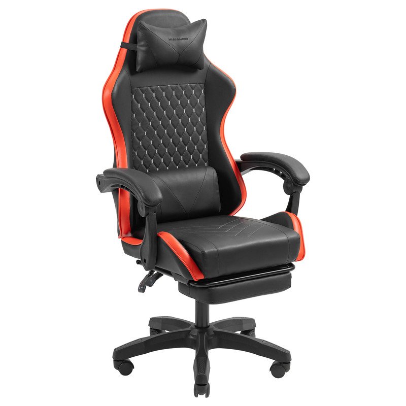 Image of Sedia da gioco reclinabile Mars Gaming MGC-X con poggiapiedi, supporto lombare e similpelle cod079