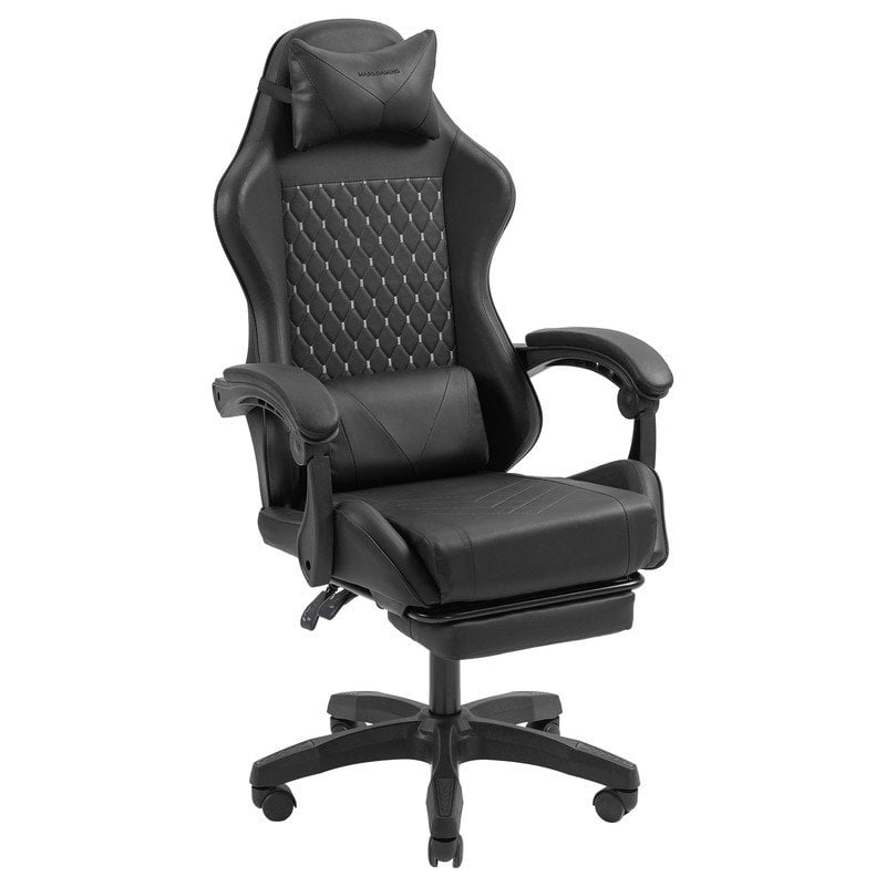 Image of Sedia da gaming Mars Gaming MGC-X con schienale reclinabile, poggiapiedi, supporto lombare, 120 kg cod079