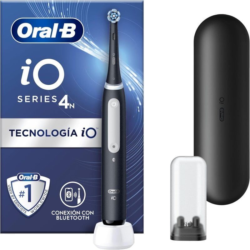 Image of Spazzolino elettrico Oral-B nero con 4 modalità di oscillazione, sensore di pressione, 11 testine, custodia e app. cod079