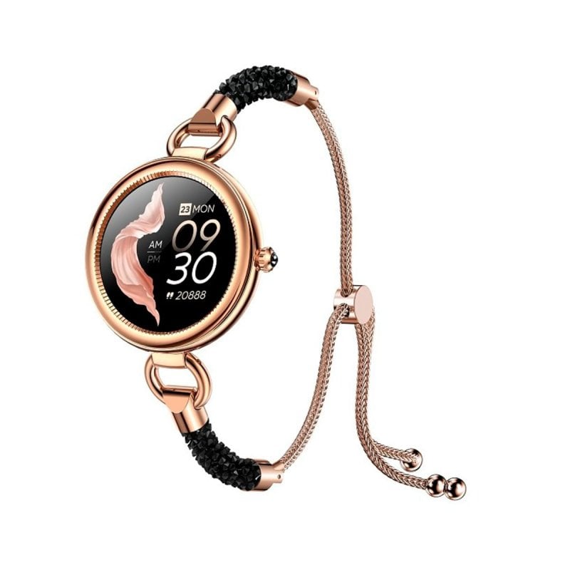 Image of Smartwatch Bluetooth Maxcom FW51 per donna, HD, cristalli neri, monitoraggio della salute e stile premium cod079