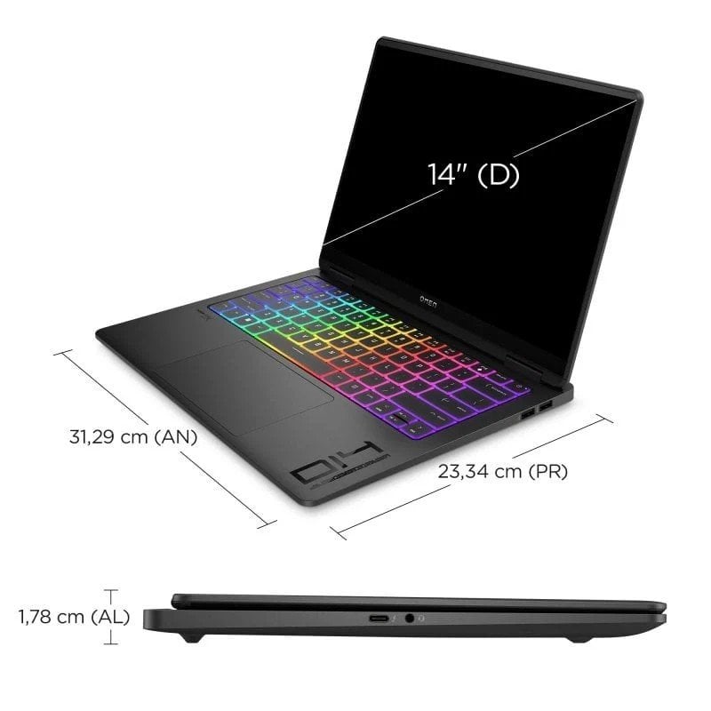 HP OMEN Transcend 14 【RTX5060 32GB 1TB】 Hp Omen 14 Laptop Gamer Oled Rtx 5060 32gb 1tb Preto | Frete grátis