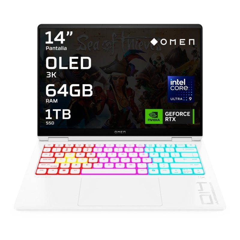Ordinateur portable HP OMEN Transcend 14-fb1000ns Intel Core Ultra 9 285H 64 Go RAM 1 To SSD RTX 5070 14 pouces