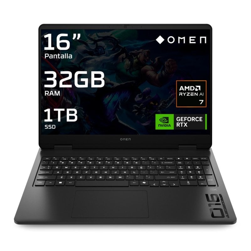 Laptop HP OMEN 16-ap0007ns 16" AMD Ryzen AI 7 350 32GB 1TB SSD RTX 5070 FreeDOS