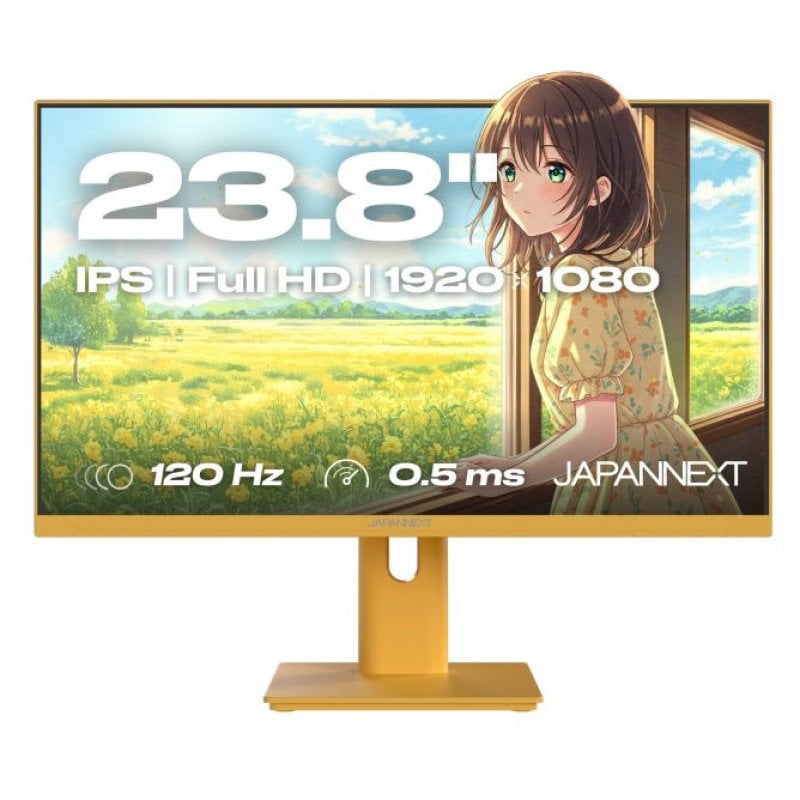 JAPANNEXT JN-IPS238G120F-HSP-YE Monitor 23.8' IPS FullHD 120Hz com Altura Ajustável e FreeSync