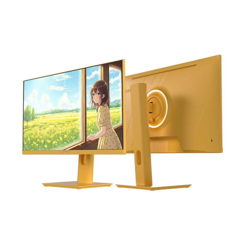 Ecran PC Gamer JAPANNEXT 23.8 IPS Full HD 1920x1080 120Hz 0.5ms Jaune Pastel JN IPS238G120F HSP YE - vue 2