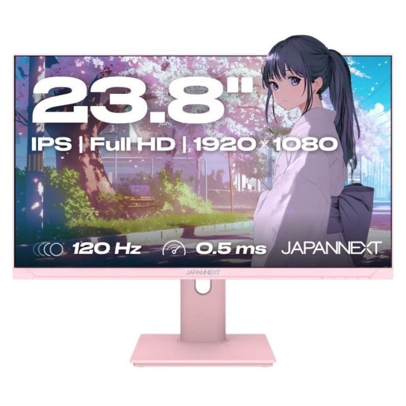 JAPANNEXT JN-IPS238G120F-HSP-PK Monitor 23.8' IPS FullHD 120Hz com Altura Ajustável e FreeSync