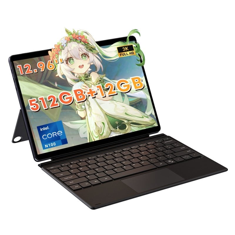 Image of Chuwi Hi10 Max Tablet - Processore Intel N100 Quad Core Schermo da 12,96" Windows 11 12g+512g Batteria da 4800mah Penna stilo Hipen H7/h8 extra inclusa - Grigio cod079