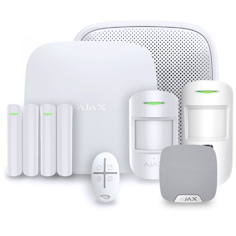 Image of Kit completo di pannello di allarme Ajax Hub 2 Plus LTE Wi-Fi Ethernet a 64 scenari cod079