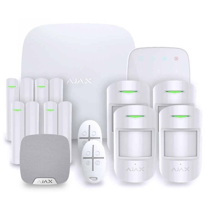 Image of Sistema di allarme Ajax Plus Hub con un massimo di 150 rilevatori, 50 telecamere, Wi-Fi, Ethernet, GSM, 99 utenti cod079
