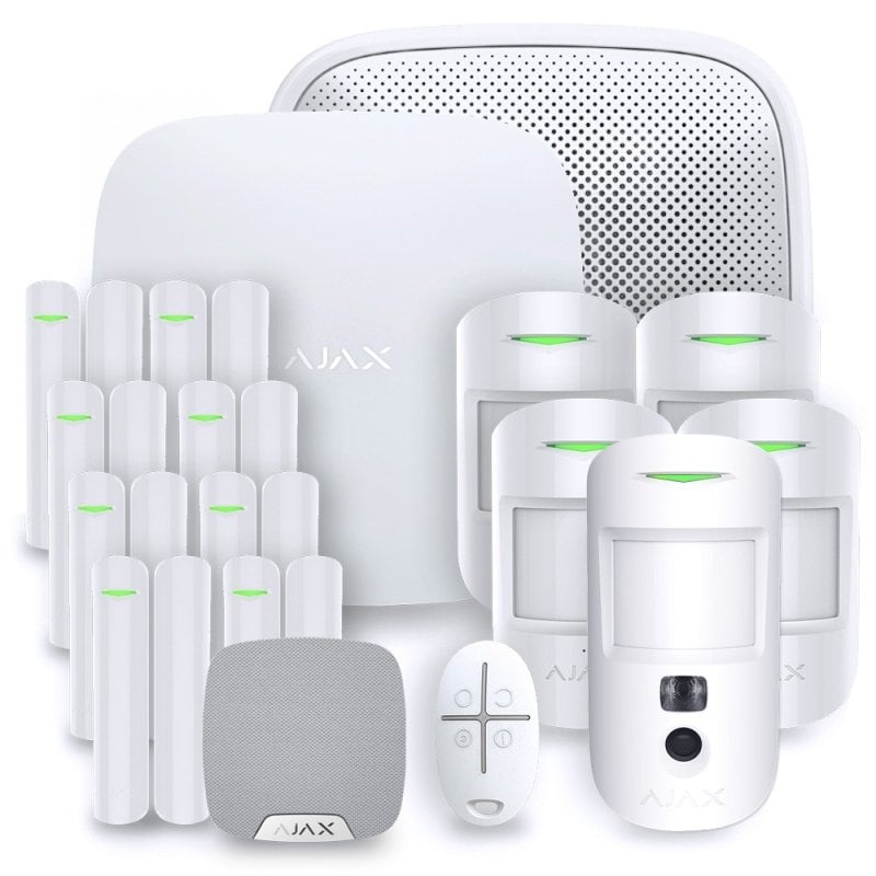 Image of Sistema di allarme Ajax Hub 2 Kit completo 2000 m RF 2 Ethernet SIM Foto verifica cod079