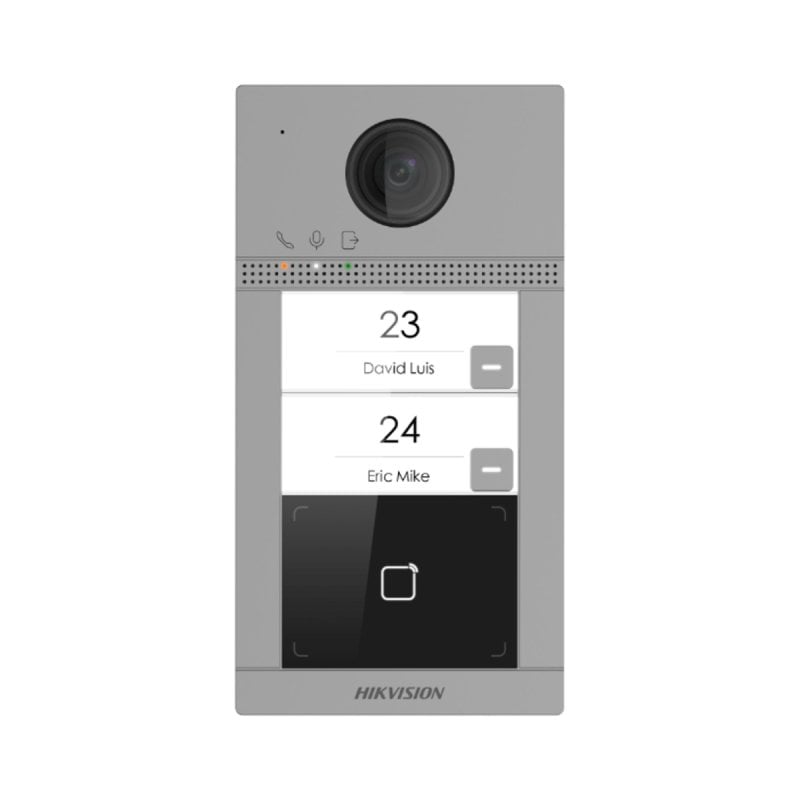 Image of Videocitofono IP65 Hikvision DS-KV8413-WME1(C) 2MP WiFi PoE IR 2 pulsanti Lettore Mifare cod079