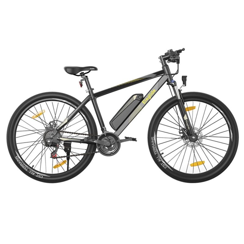 Bicicleta elétrica Eleglide Mopride 1 Plus preta, motor 250W, bateria 13Ah, suspensão hidráulica Shimano 21V de 29', aplicação LCD