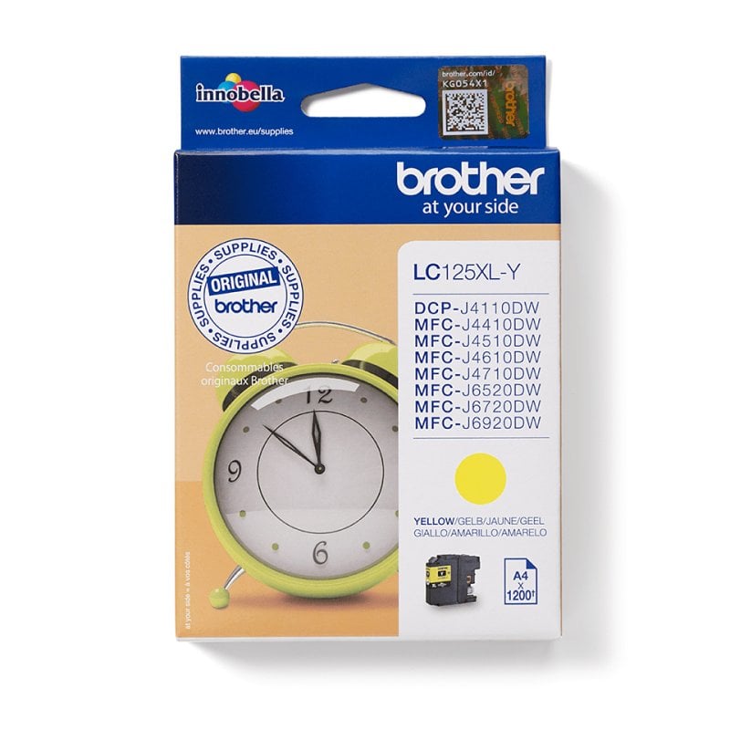Image of Cartuccia Inkjet giallo Brother LC-125xly - 1200 pagine - Qualità superiore, colori vivaci e di lunga durata - Compatibile con le stampanti Brother. cod079