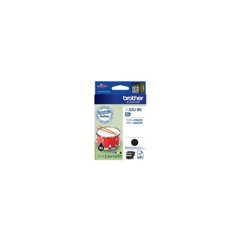Image of Cartuccia Inkjet nero Brother LC-22ubk - 550 pagine di stampa - Qualità superiore - Installazione rapida - Compatibile con le stampanti Brother cod079