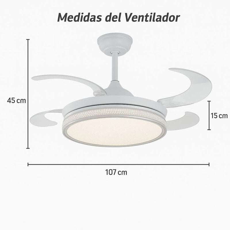 Thumbnail 2 de Klack Aspas Retráctiles ventilador 106 cm LED