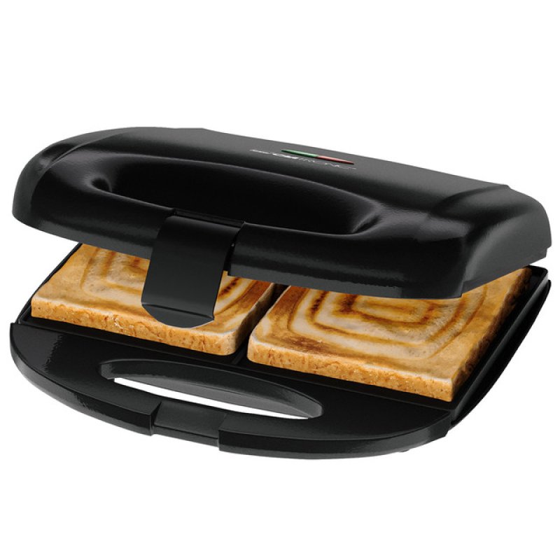 Image of Clatronic ST 3814 Sandwich Maker Nero 820W Piastre Antiaderenti Blocco Termico cod079