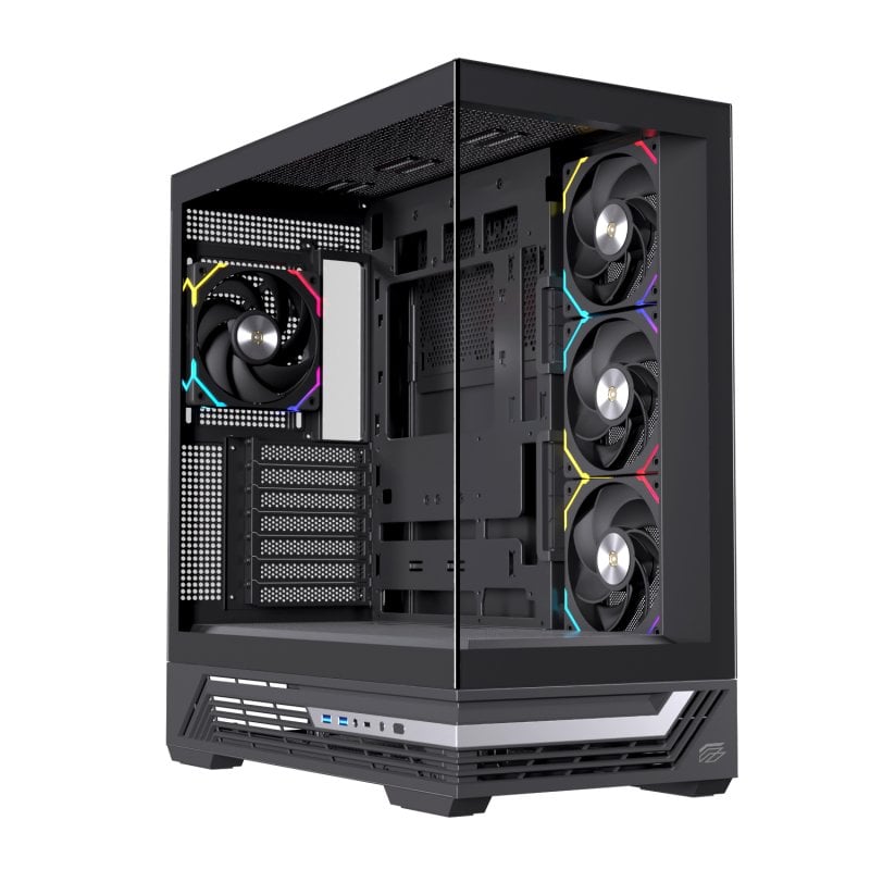 Image of Einarex PRISMA S800 RGB Nero Vetro Temperato Specchio 10x120mm Torre da Gioco ATX cod079