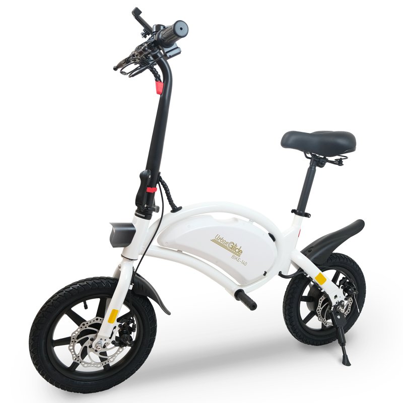 Image of Bicicletta elettrica UrbanGlide eBike 140 bianca 250W 14″ 25km/h max Bluetooth LED cod079
