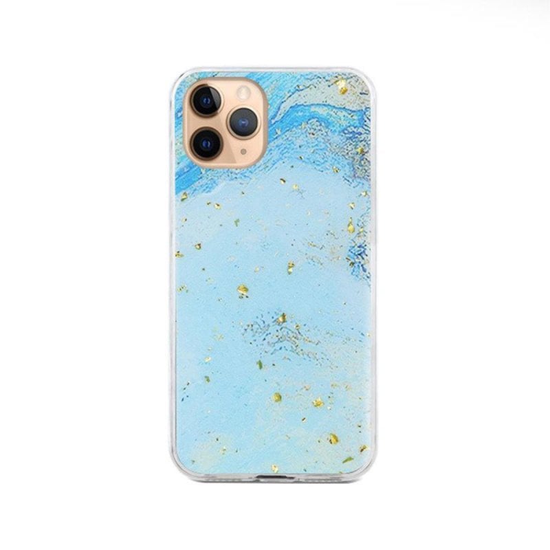 Image of Custodia in silicone blu Forcell Marble per Apple iPhone 11 Pro, protezione premium cod079