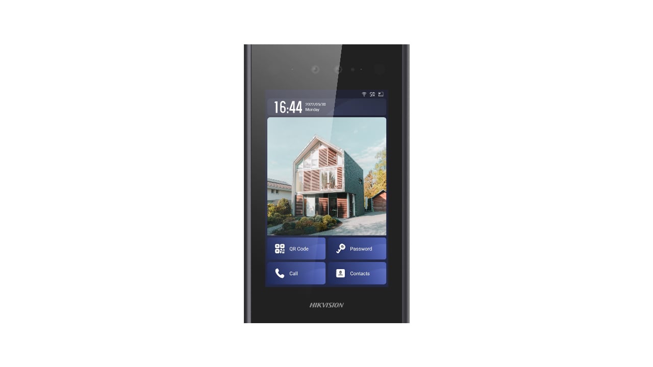Image of Controllo accessi Hikvision DS-KD9403-E6 con schermo IPS da 8", telecamera IP65 da 2 MP, 2 relè, Android cod079