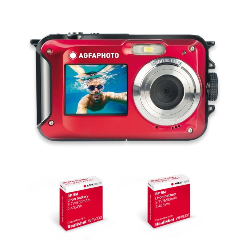Image of AgfaPhoto Realishot WP8000 Fotocamera digitale compatta da 24 MP con zoom digitale 16x, sensore CMOS, impermeabile, flash e stabilizzatore cod079