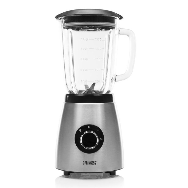 Image of Princess 212077 Frullatore in vetro in acciaio inossidabile da 1,5 l, funzione tritaghiaccio da 500 W cod079