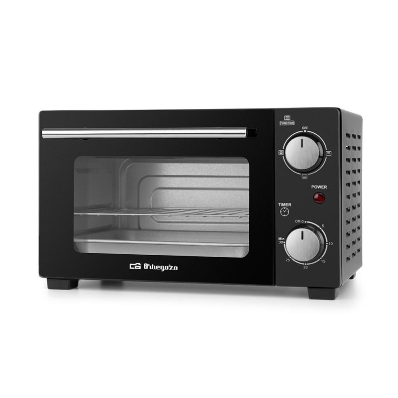 Image of Forno elettrico Orbegozo HO 985 da 10 litri con doppio vetro nero e timer LED cod079