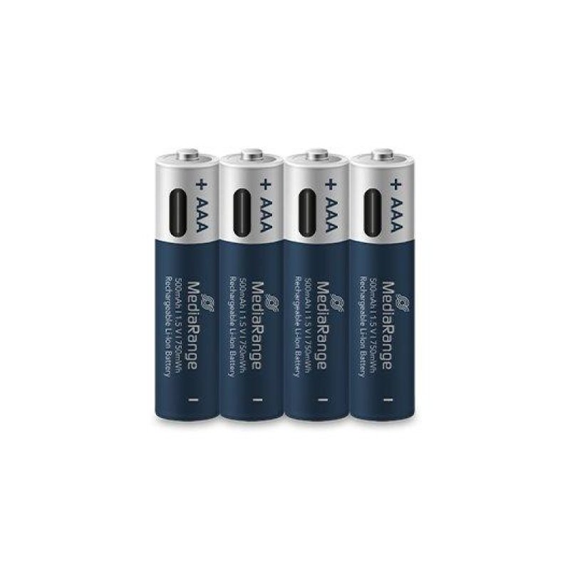MediaRange Batterie Ricaricabili USB-C AAA - 1.5V, 500mAh, Confezione Da 4 Con Cavo - Foto 9