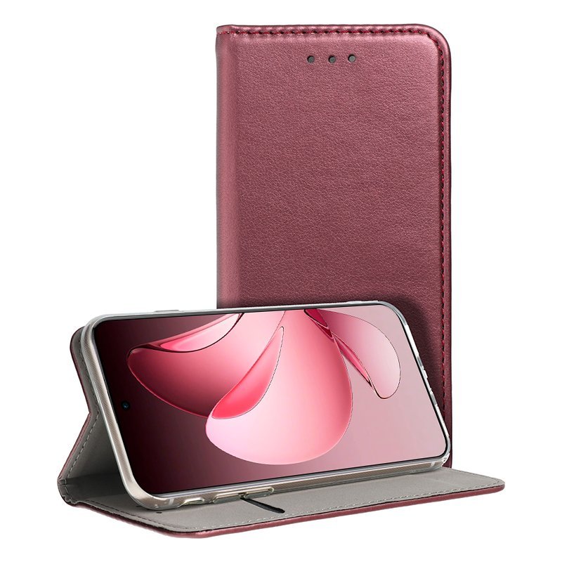 Image of Custodia Flip Cover COOL per Oppo Reno 13 Pro 5G, colore Borgogna liscio cod079