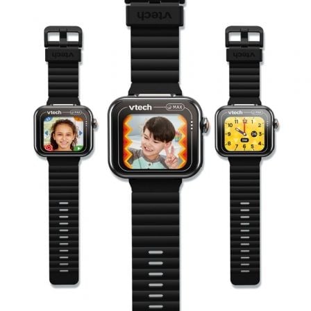Montre connectée VTech Kidizoom Max noire avec notifications et double caméra pour enfants