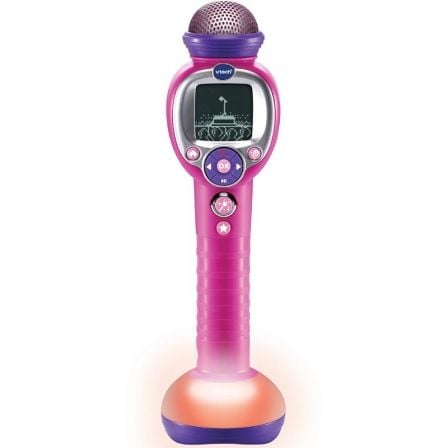 Image of Microfono da ballo VTech Kidi SuperStar con schermo interattivo e distorsione vocale rosa cod079