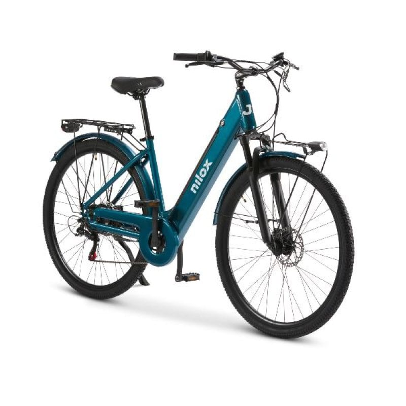 Image of Bicicletta elettrica Nilox E-Bike Verde 250W 80km LCD Batteria al litio 28" Shimano cod079