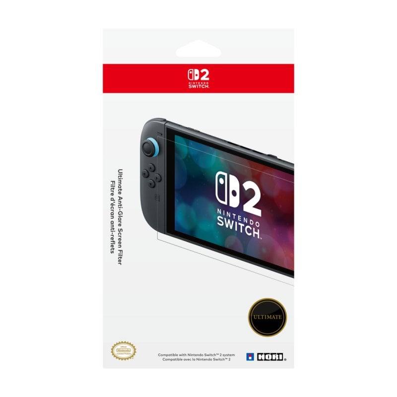 Image of Pellicola protettiva trasparente antiriflesso Hori per Nintendo Switch 2, facile da applicare cod079