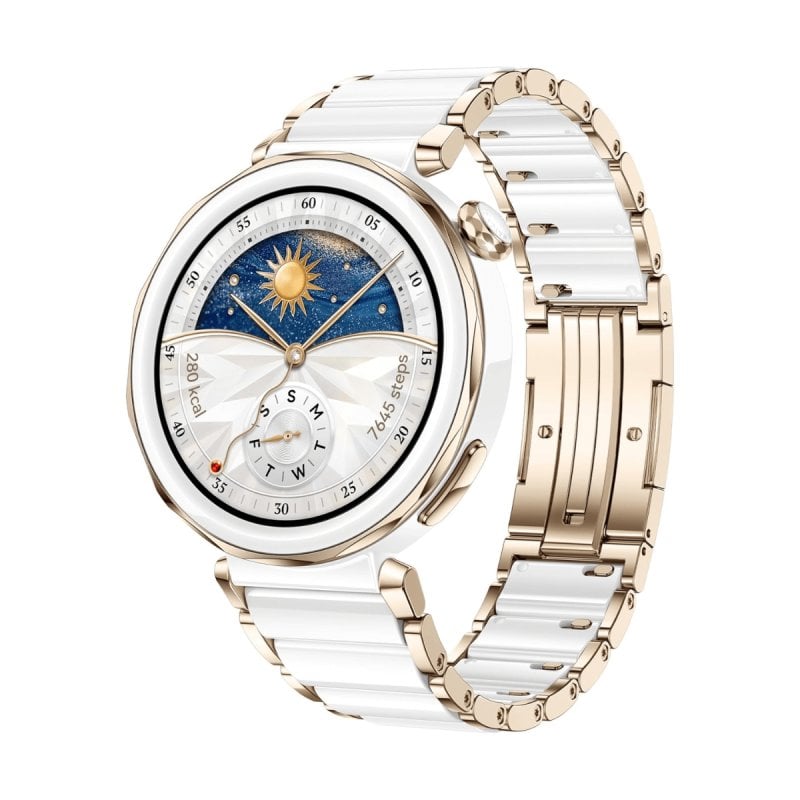 Image of Huawei WATCH GT5 Pro Smartwatch 42mm GPS AMOLED Bianco + Cinturino in Titanium + Resistente IP69K cod079