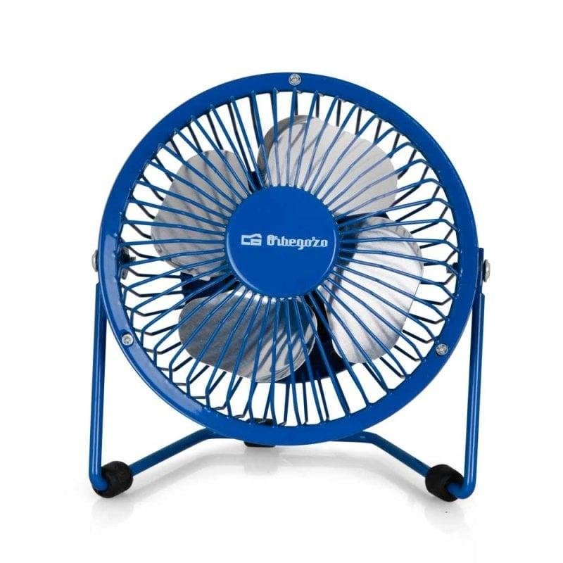 Ventilateur de Table Orbegozo PW 1026 8W 10cm USB Métal Bleu Silencieux